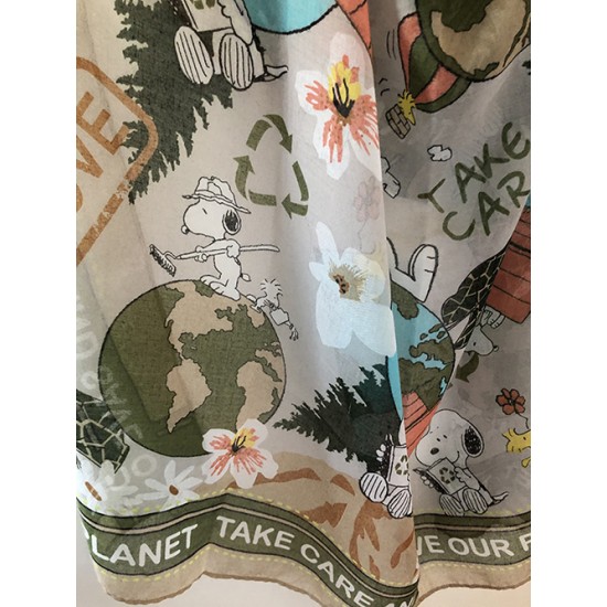 Snoopy 頸巾 綠卡其